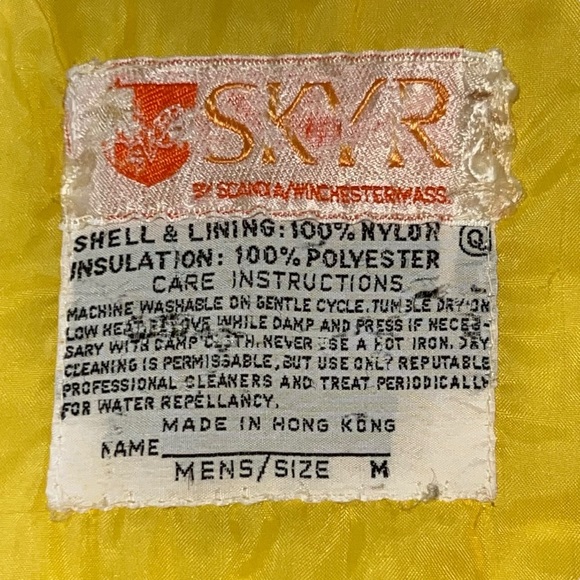Vintage SKYR Mens Size Medium Yellow Ski Jacket Made In Hong Kong As Is Rare - Picture 7 of 16